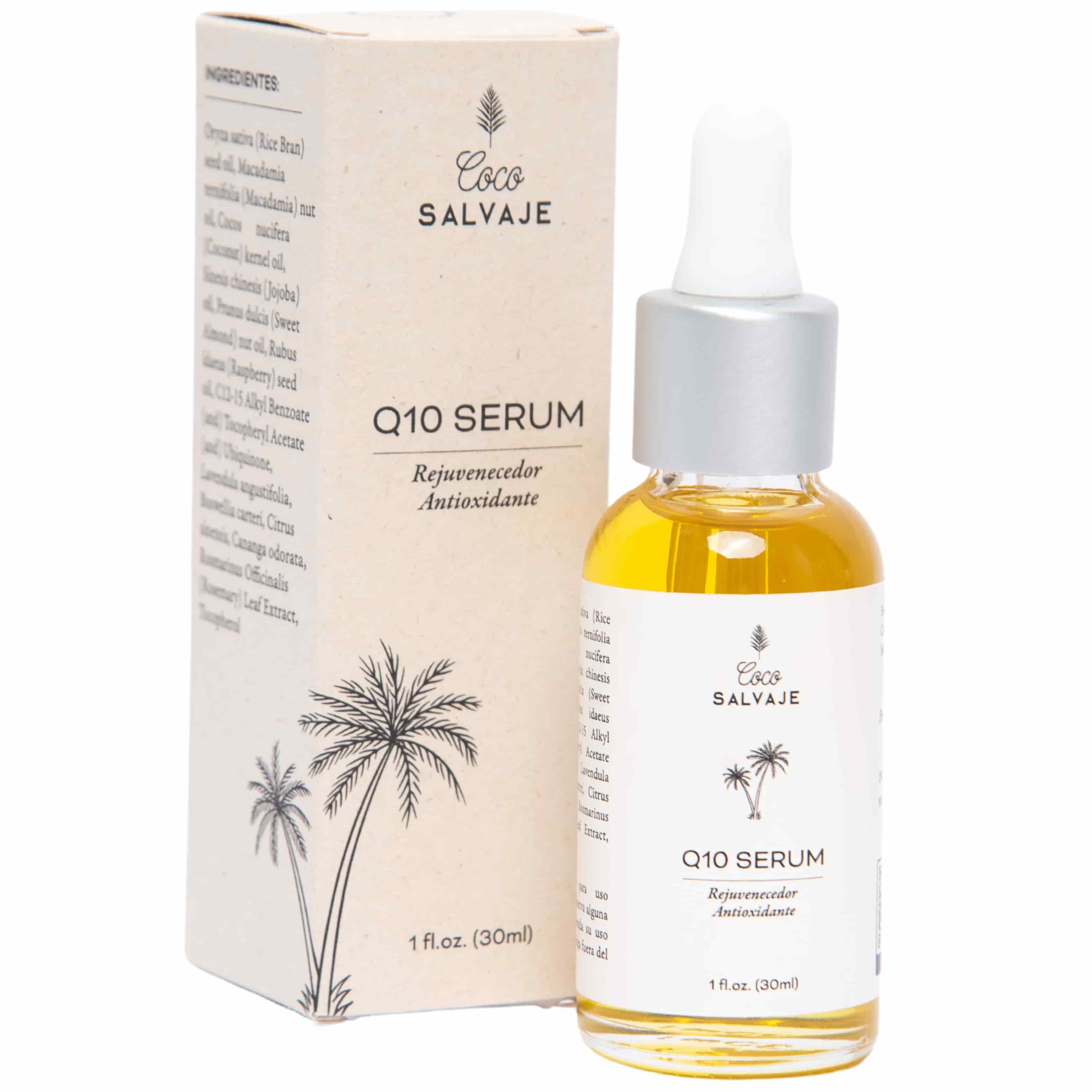 revitalize your face with coco salvaje q10 serum. smooth texture, visible results.