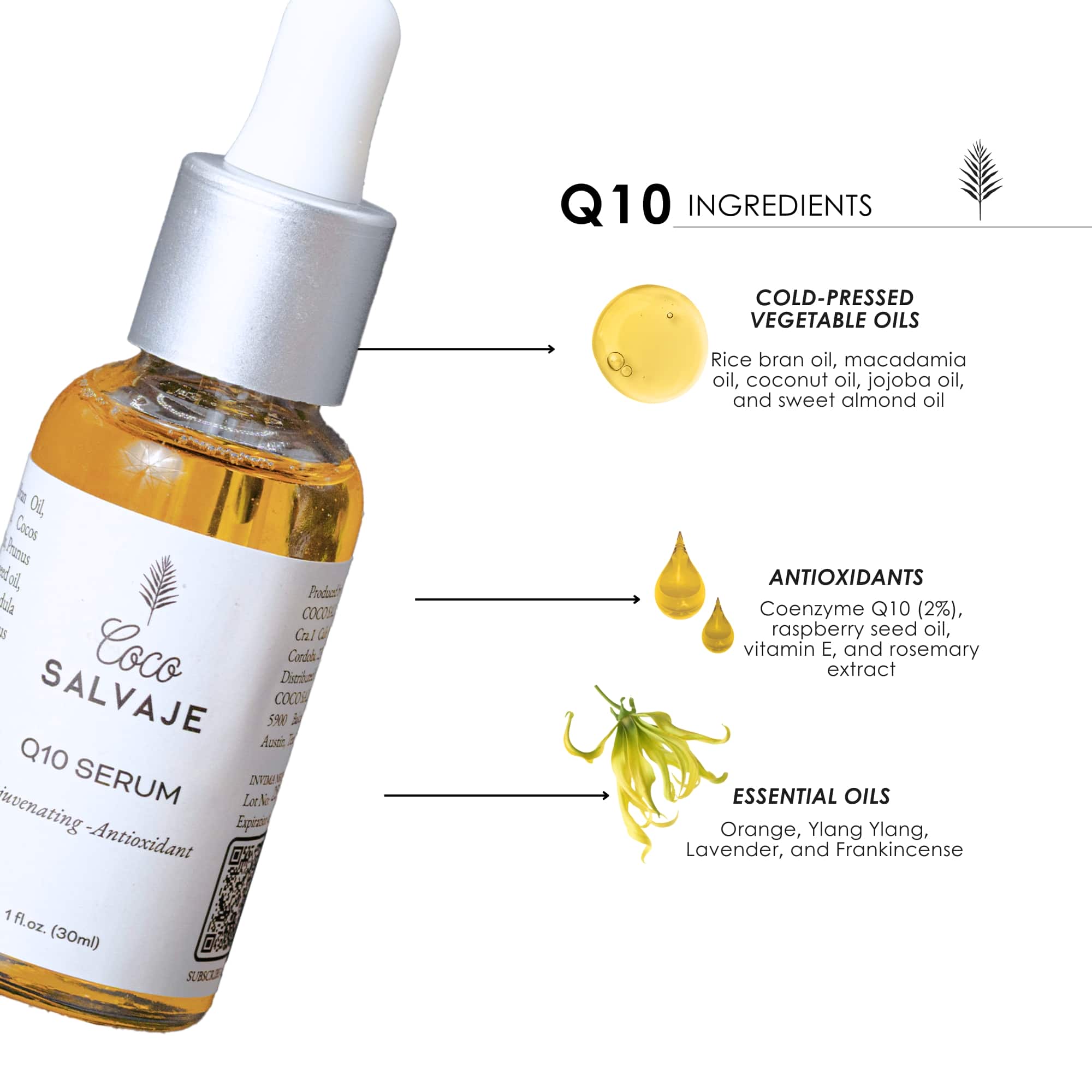 Facial Serum with Coenzyme Q10 Antioxidant and Rejuvenating