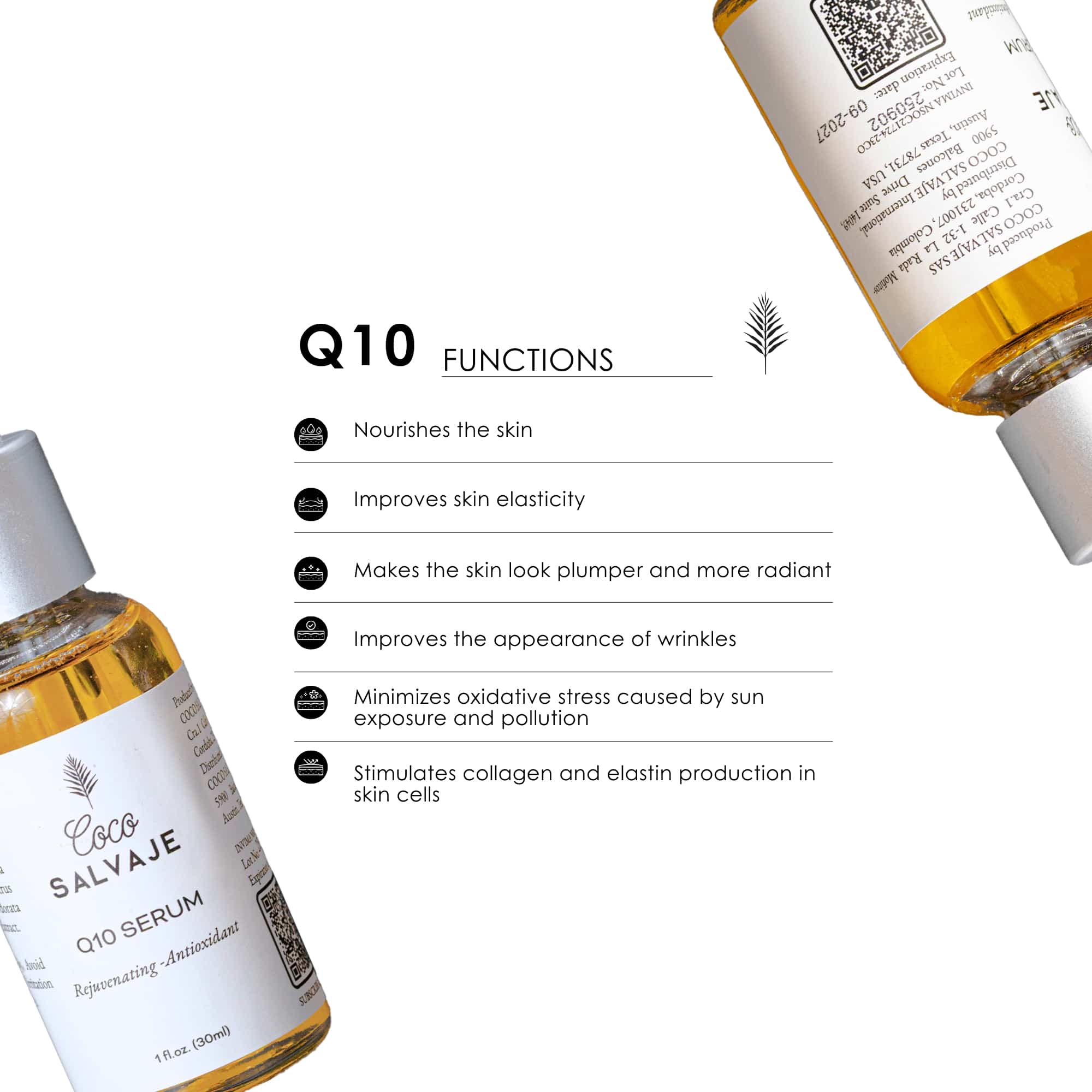 Facial Serum with Coenzyme Q10 Antioxidant and Rejuvenating
