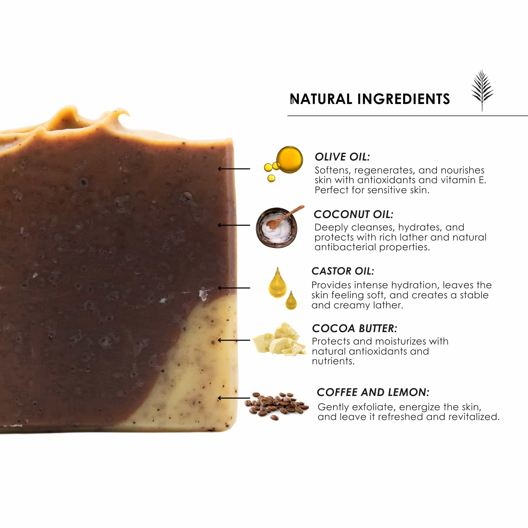 natural soap with an uplifting scent that brings freshness and well-being to the skin.