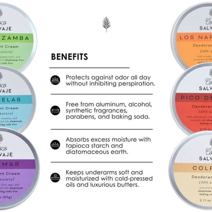 coco salvaje cream deodorant. protects, hydrates, and keeps your skin fresh without toxins or aluminum.