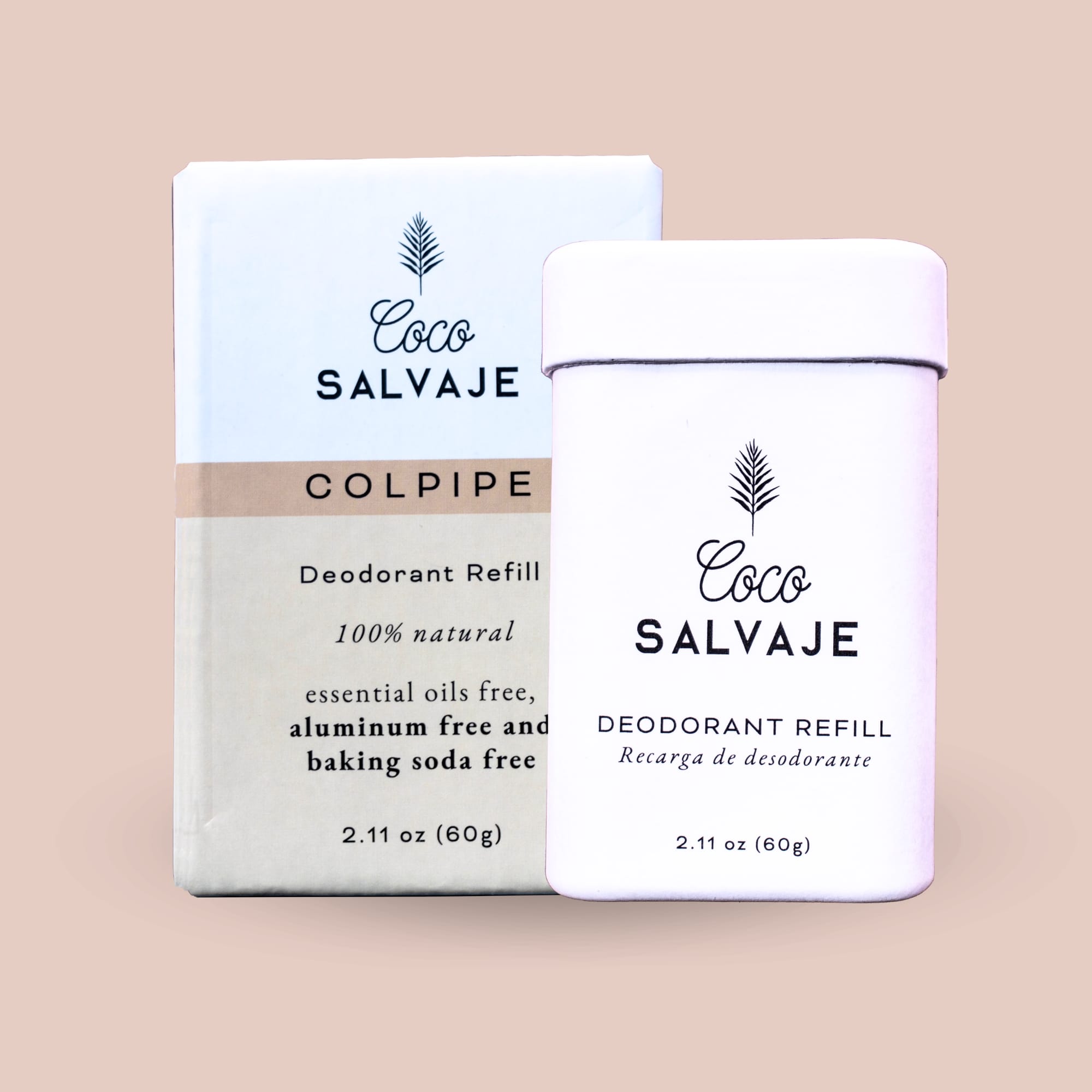 Unscented deodorant stick, refillable and aluminum-free. Natural care for your skin.