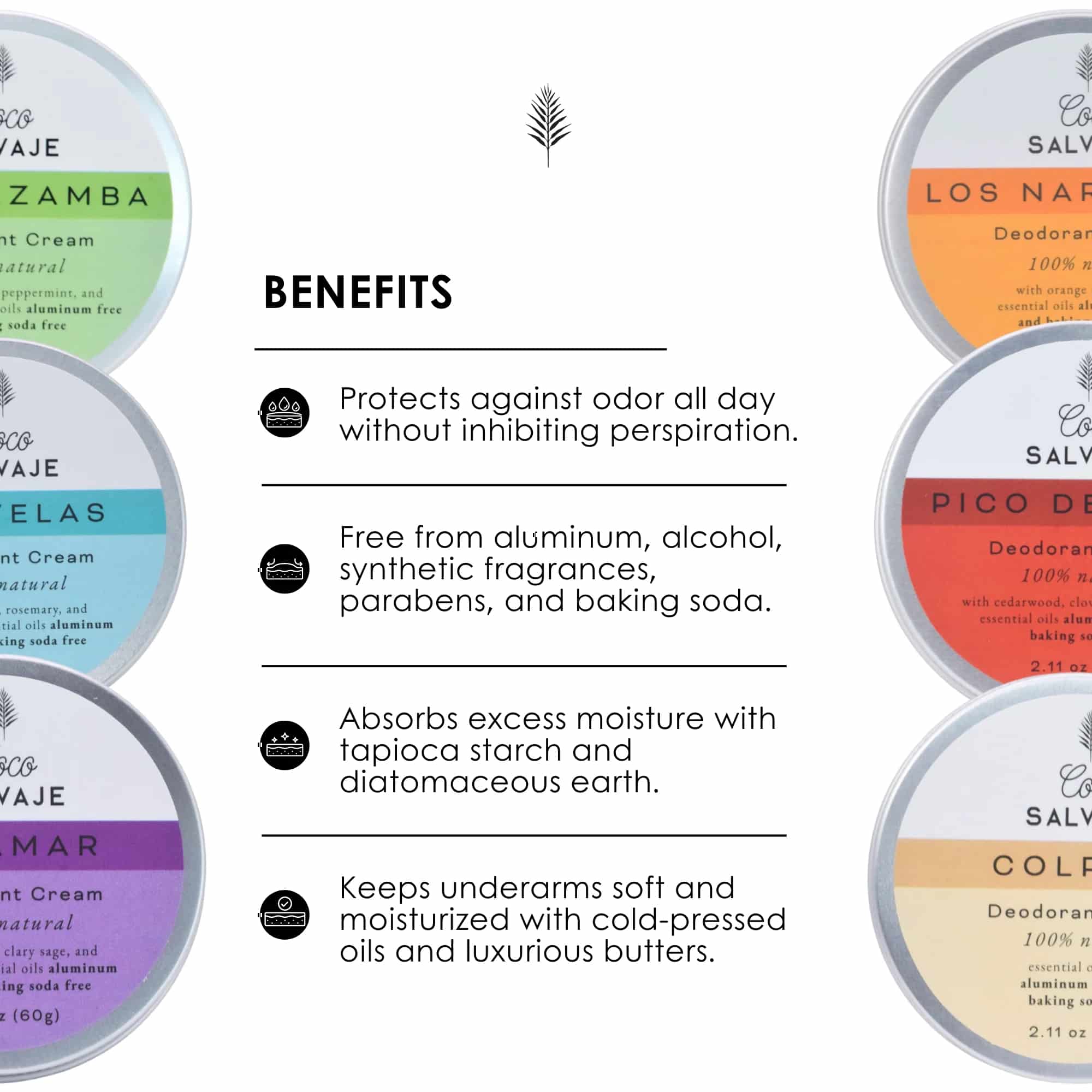 coco salvaje cream deodorant. protects, hydrates, and keeps your skin fresh without toxins or aluminum.