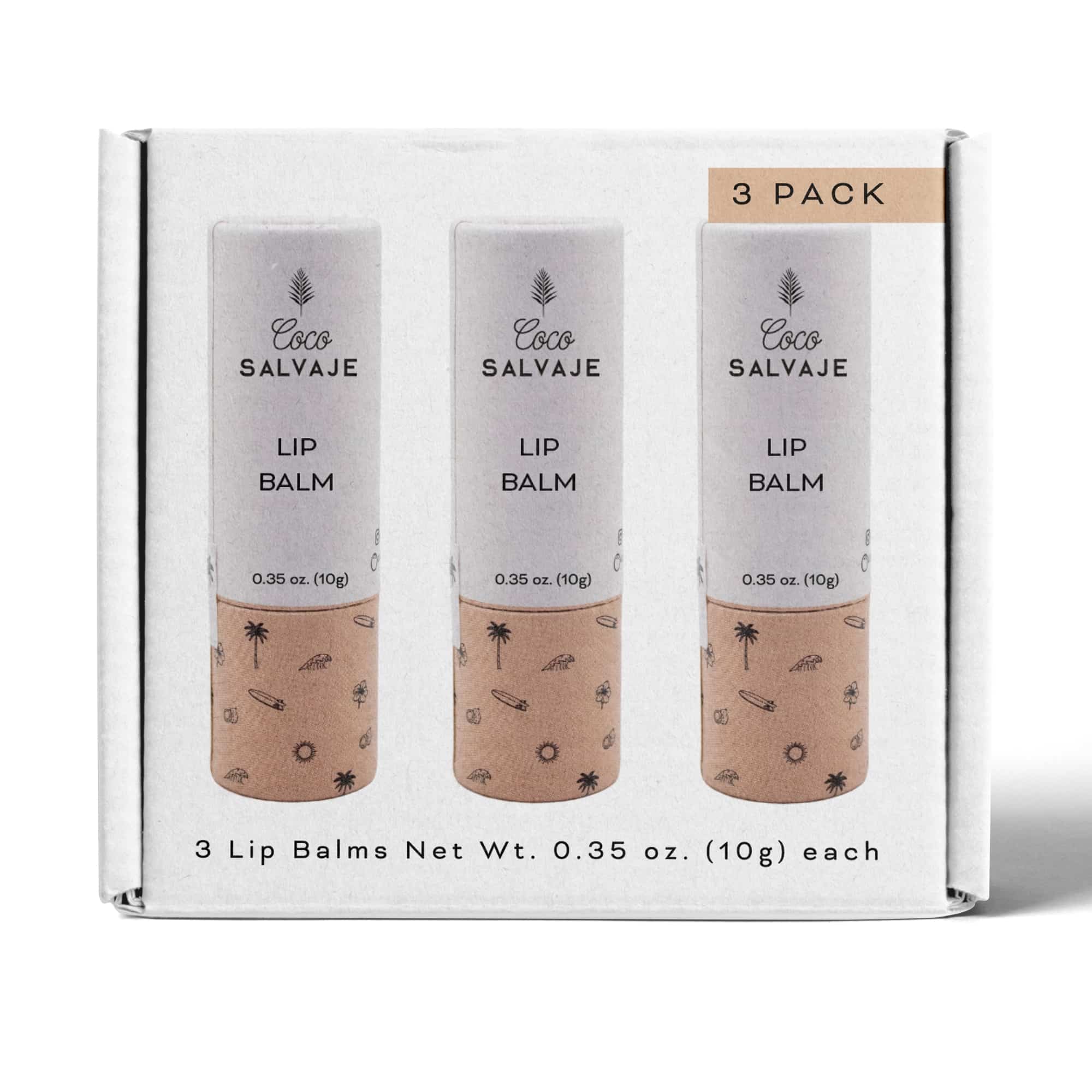 coco salvaje natural lip balm. deep hydration, soft scent, and all-day protected lips.
