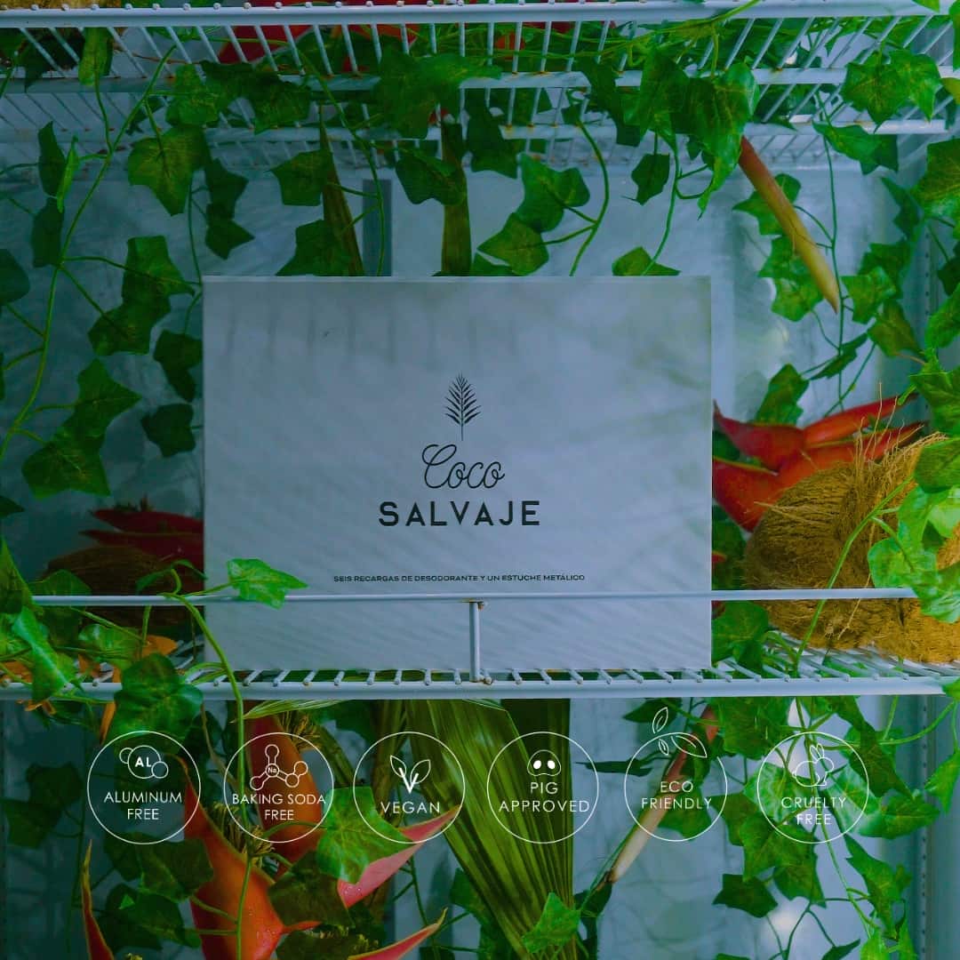 includes all 6 stick deodorants and a metal case. natural protection with style, all in one coco salvaje pack.