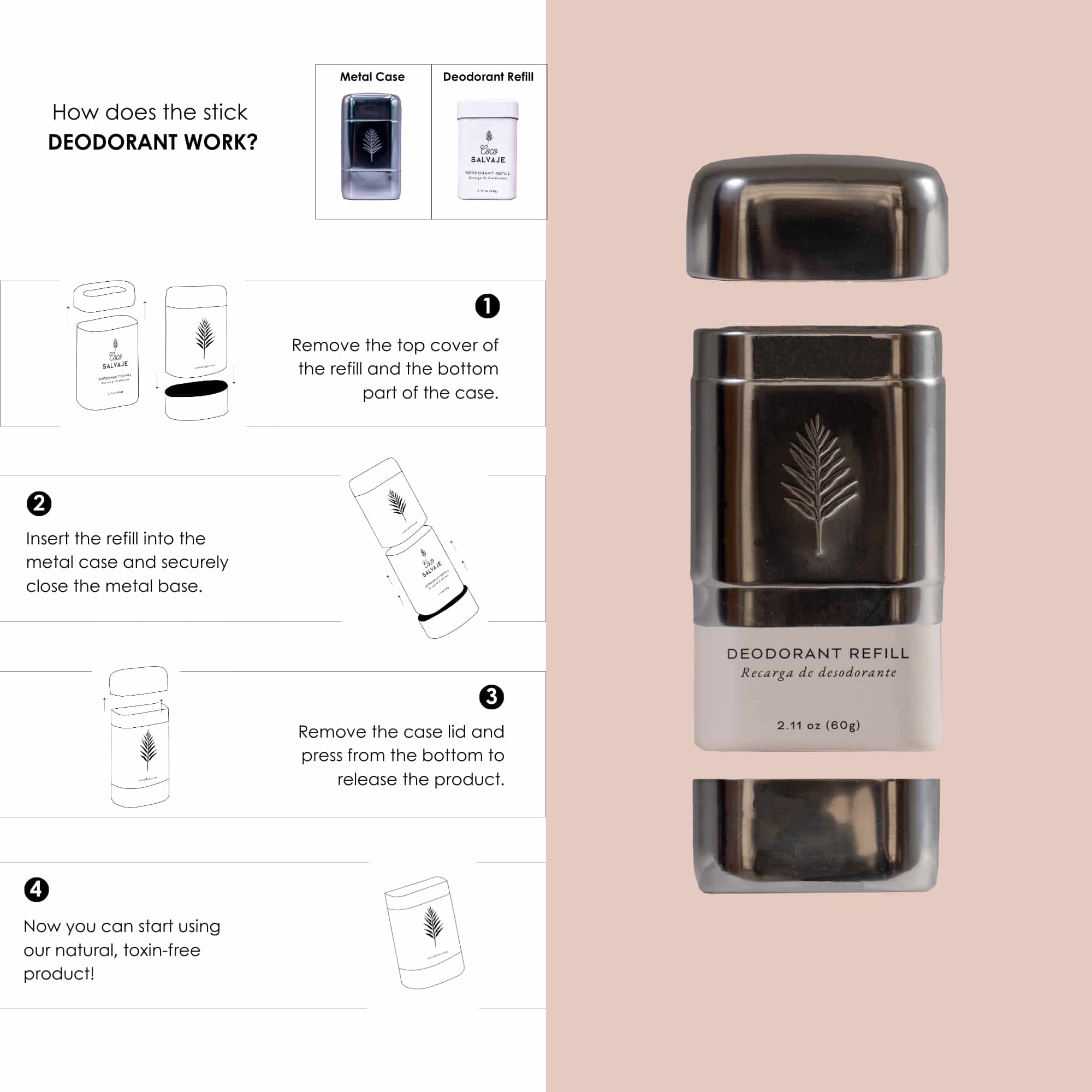 Deodorant Starter Kit – Reusable Metal Case and COLPIPE Refill