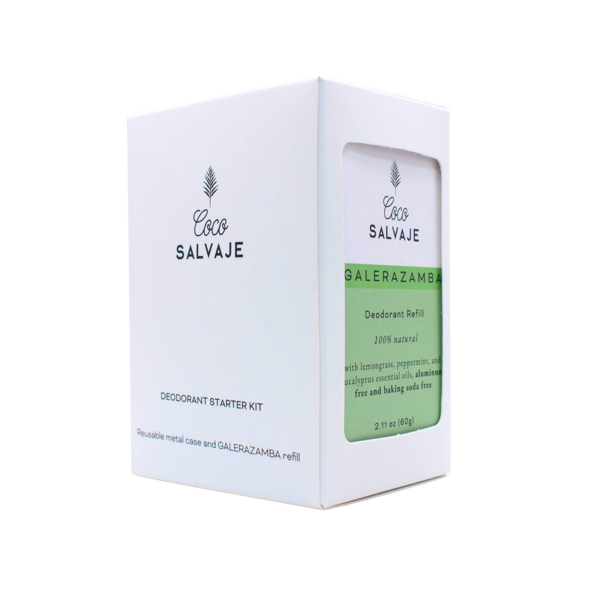 Deodorant Starter Kit – Reusable Metal Case and GALERAZAMBA Refill