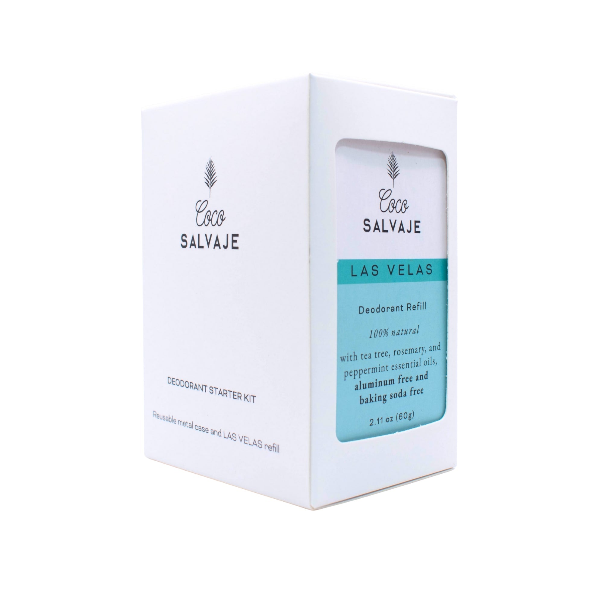 Deodorant Starter Kit – Reusable Metal Case and LAS VELAS Refill
