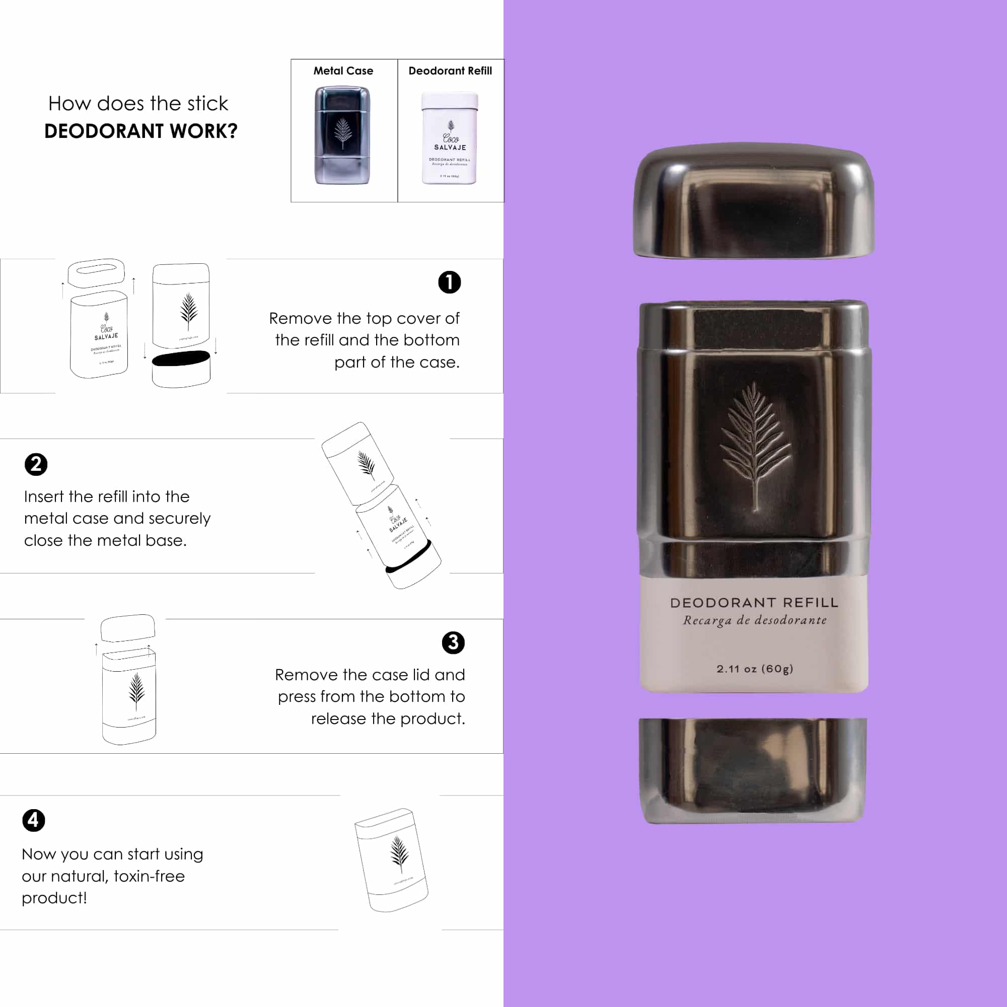 Deodorant Starter Kit – Reusable Metal Case and MIRAMAR Refill