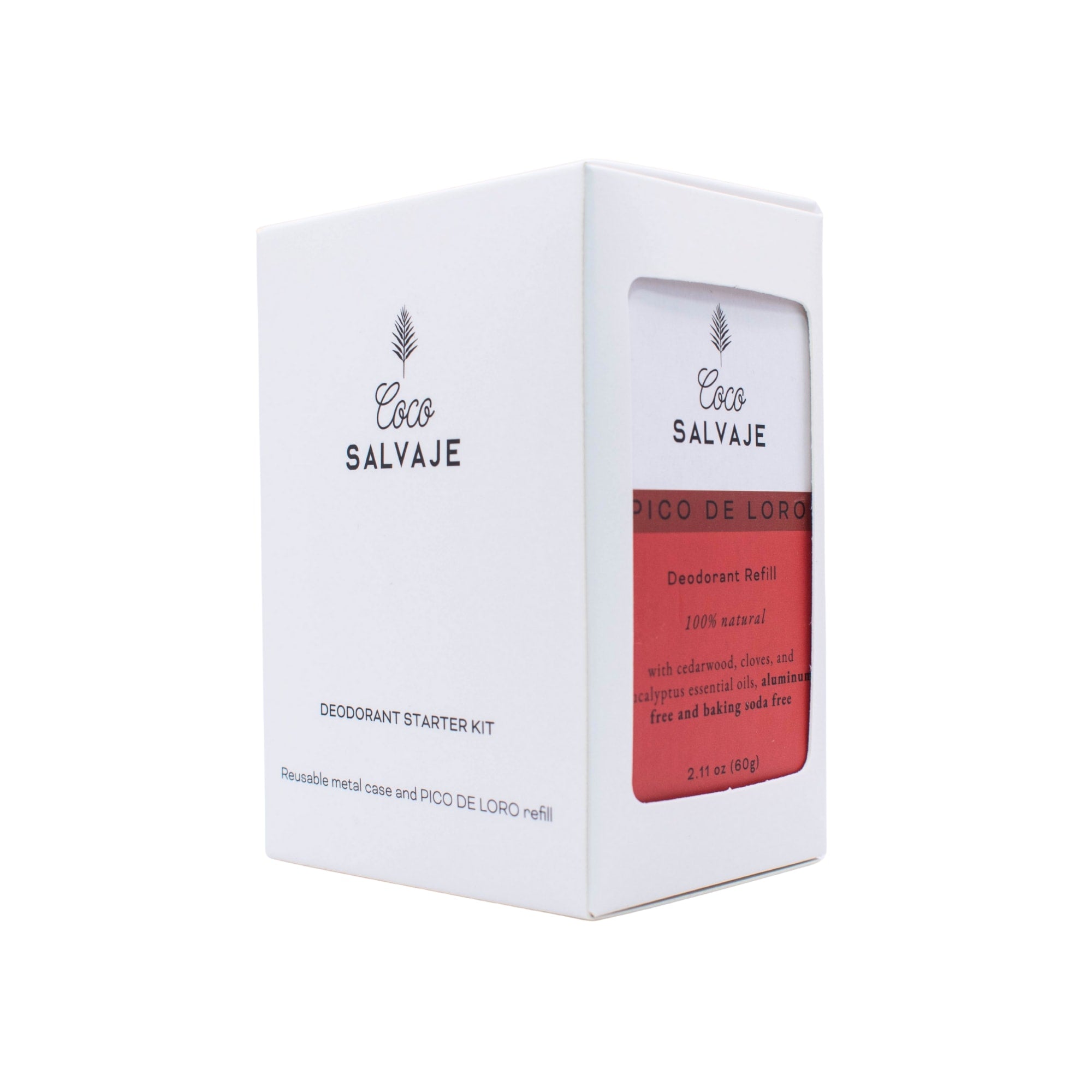 Deodorant Starter Kit – Reusable Metal Case and PICO DE LORO Refill